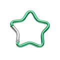 Star-shaped green aluminum carabiner hook with spring clip for DIY keychains - Star Style 49x48mm / Green