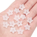 Rosafarbene 13x12mm Glas-Blumenperlen in der Hand für DIY Schmuck und Haarschmuck - 10 Stück/Packung (13x12mm) / Gelee Weiß