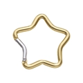Star-shaped aluminum alloy carabiner clip in gold finish for keychains and bags - Star Style 49x48mm / Yellow