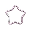 Pink star-shaped aluminum alloy carabiner with silver spring clip for backpacks - Star Style 49x48mm / Light Purple