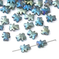 Colorful bear-shaped crystal glass beads with AB coating for DIY jewelry making - Iridescent Bear Loose Bead / Green