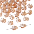 Champagne gold faceted glass bear beads for DIY necklace and bracelet jewelry making - Iridescent Bear Loose Bead / Orange