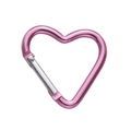 Pink heart-shaped aluminum alloy carabiner clip with silver spring gate - Heart Style 44x45mm / Purple