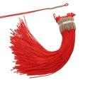 Rote handgefertigte Quaste mit Goldfaden-Weberei für DIY-Schmuck und rote Armbänder - Goldumwickelte Geflochtene Schlaufe / Rot