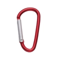 Red D-shaped aluminum alloy carabiner with silver spring gate for keys and backpacks - D-Shape Style 24x46mm / Red