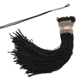 1mm black polyester braided cord with gold wire loop for DIY bracelet making - Black Braided Cord Wrapped with Gold Wire Approx. 1mm (5 Pieces/Pack)