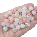 Perline colorate in acrilico macaron con glitter per braccialetti e collane fai-da-te - Perlina Tonda 10mm (40 Pezzi/Confezione)