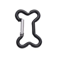 Black bone-shaped aluminum carabiner clip with a durable matte finish for backpacks - Bone Style 49x32mm / Black
