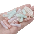 Colorful curved acrylic beads with glitter flakes for DIY jewelry making - Curved Tube Bead 9×31mm (15 Pieces/Pack)