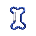 Deep blue electroplated bone-shaped aluminum alloy carabiner clip for keychains - Bone Style 49x32mm / Sapphire Blue