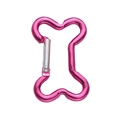 Rose red bone-shaped aluminum alloy carabiner clip for keychain or backpack gear - Bone Style 49x32mm / Rose Red