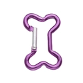 Purple bone-shaped aluminum alloy carabiner with silver spring clip for keychains - Bone Style 49x32mm / Deep purple