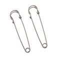 Thick silver iron safety pin brooch accessory for DIY jewelry and coat fastening - Large (Approx 75mm Length 1.5mm Thickness) / Silver