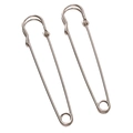 Polished silver metal safety pins for jewelry making and DIY crafts accessory - Extra Large (Approx 100mm Length 2mm Thickness) / Silver