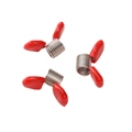 Juego de tres abrazaderas metálicas con mangos de plástico rojo para manualidades - 7x26mm / Funda Protectora Roja