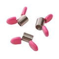 Pink DIY keychain spring clip with stainless steel core and plastic protective caps - 10X32MM / Pink Protective Sleeve