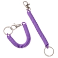 Portachiavi a spirale viola con moschettone per telefono e accessori fai-da-te - Lunghezza 17cm Diametro Anello 2.5cm Estensibile 100cm / Viola