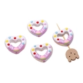 Pink and white heart-shaped acrylic donut beads for DIY jewelry making and necklaces - Purple White Peach Heart Style (8#) / 1 Piece/Pack (30x27mm) / Purple White