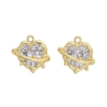 Y2K heart charms with golden thorn frames and clear crystals for DIY jewelry making - Heart Claw (Gold White Rhinestone)