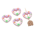 Pink heart donut acrylic beads with colorful polka dots for DIY jewelry making - White Pink Green Apple Heart Style (9#) / 1 Piece/Pack (30x27mm) / White Pink