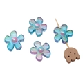 Iris blue floral acrylic bead with pink core for DIY handmade jewelry crafting - Gradient Blue Purple