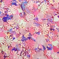 Mix di paillettes a forma di cuore e fiore in rosa e viola per progetti artigianali DIY - Stile 02 Rosa