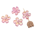Translucent iridescent pink flower acrylic beads for handmade DIY jewelry making - Iridescent Dark Pink