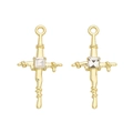 Y2K vintage gold-plated cross charms with square zircon stones for DIY jewelry making - Cross Square Stone (Gold White Rhinestone)