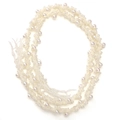 Multi-strand white faux pearl lace cord beads for DIY jewelry and bracelet making - Approx 7mm Wide (Polyester + 2mm Glass Beads + 4mm Artificial Pearl) 50cm Pack / Beige