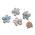 Acrylic iridescent five-petal flower beads for DIY jewelry making craft accessory - Gradient White Gray