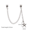 Chaîne de sécurité en alliage argenté avec pendentif étoile de mer et double clip - Étoile de mer