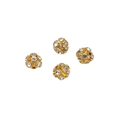 Goldene, mit Strass besetzte Kugelperlen für DIY-Schmuckherstellung und Armbänder - 6mm (10 Stück/Packung) / Gold Weißer Zirkonia