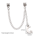 Catena di sicurezza placcata in argento con ciondolo luna e stella per gioielli - Stile Luna / 1 Pezzo / Argento
