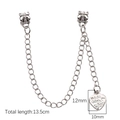 Silver bow metal chain with heart pendant engraved Made With Love for DIY crafts - Love Heart Style (Made With Love) / 1 Piece / Silver