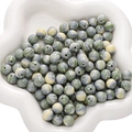 Perles rondes en résine fait main avec motifs marbrés bleu et vert pour bijoux - 8mm / Beige Vert