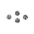 Versilberte Kugel-Abstandshalter mit funkelnden Strasssteinen für DIY-Schmuckherstellung - 6mm (10 Stück/Packung) / Gewehrschwarz mit Weißem Strass