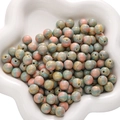 Perles rondes 8/10mm en résine marbrée multicolore avec finition polie pour bijoux DIY - 8mm / Jaune et Orange