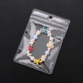 Bracelet à perles thème océan avec breloques étoile de mer et tortue dans un sac PVC - 7x11cm / Rose Pink Holographique