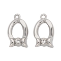Y2K silver horseshoe charms with sparkling rhinestone heart and bow details for jewelry making - Bowknot Artificial Pearl (Silver White Rhinestone)