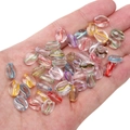 Handgehaltene transparente bunte Glaskaffee-Bohnen-Perlen für DIY-Schmuck und Basteln - 20 Stk./Packung / Zufällig Gemischt