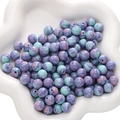 Perles en résine polie avec motifs marbrés bleus et violets pour bracelets DIY - Bleu-violet