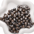 Perles en résine polie avec texture marbre café pour la création de bijoux DIY - Blanc Café