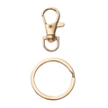 Golden alloy lobster clasp and flat key ring accessory set for DIY handmade bags - 32mm Hook With 30mm Ring (5 Sets/Pack) / KC Gold