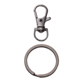 Gunmetal grey swivel lobster clasp and round key ring set for DIY handmade keychain craft - 32mm Hook With 30mm Ring (5 Sets/Pack) / Gunmetal