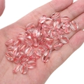 Roze transparante ovale glazen kralen met spiraaltextuur voor DIY sieraden maken - 20 Stuks/Verpakking (10x8mm) / Karmozijnrood