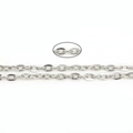 Macro detail of polished silver metal O-link chain for DIY jewelry and necklaces - 5 Meters / 4x3mm Silver