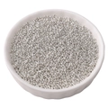Perles de rocaille en verre argenté pour bijoux DIY dans un petit bol en céramique blanc - 1.5mm 5g/Paquet / Argent