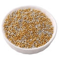 Perles de rocaille DIY en verre doré et argenté pour la création de bijoux - 1.5mm 5g/Paquet / Bicolore Or & Argent