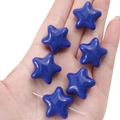 Cuentas de acrílico azul oscuro con forma de estrella para bisutería DIY en la mano - 23x22mm Agujero Aprox 2mm 2 Piezas/Paquete / Azul zafiro