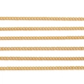 Golden curb chain extension for DIY jewelry making with polished metal link texture - 1.3mm 1m/Pack / Gold